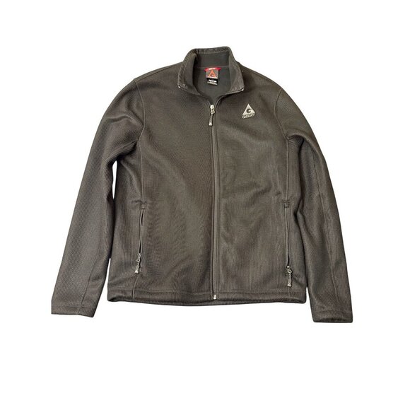 Gerry Mens Full-Zip Gray Waffle-Knit Jacket With Side Pockets - Medium - Picture 1 of 5